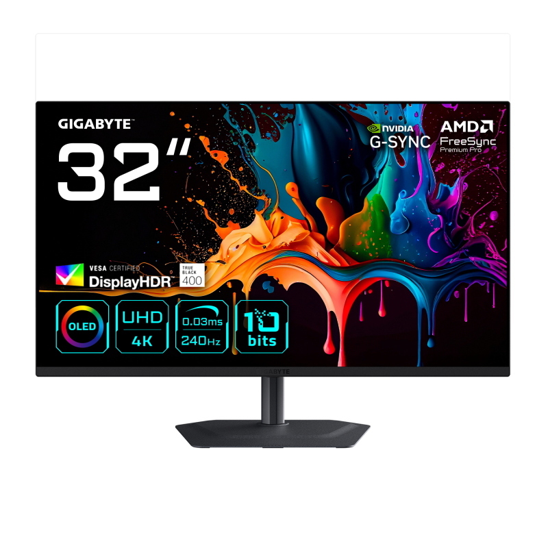 Gigabyte Neri/Nero Monitor Pc Mo32u2 32" Ultrahd 4K 240Hz Qd-Oled G-Sync Freesync Hdr True Black 0.03Ms - Immagine 5