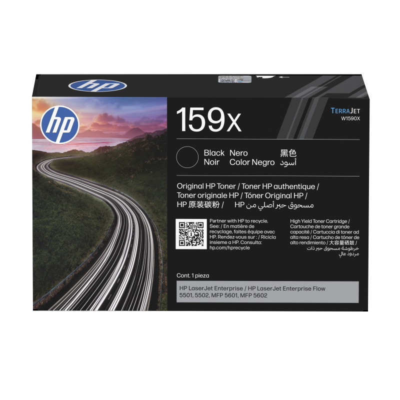 Hp 159x high yield black toner cartridge laserjet enterprise flow 5501/5502/mfp 5601/mfp 5602 - 10k