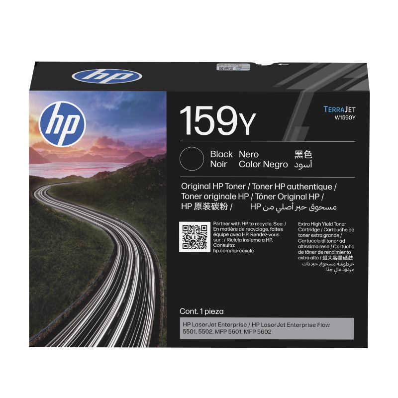 Hp 159y extra high yield black toner cartridge laserjet enterprise flow 5501/5502/mfp 5601/mfp 5602 -26k