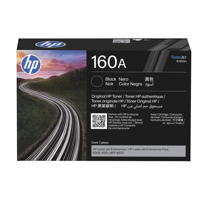 Hp 160a black toner cartridge - laserjet enterprise flow 6500/6501/mfp 6600 -10,5k