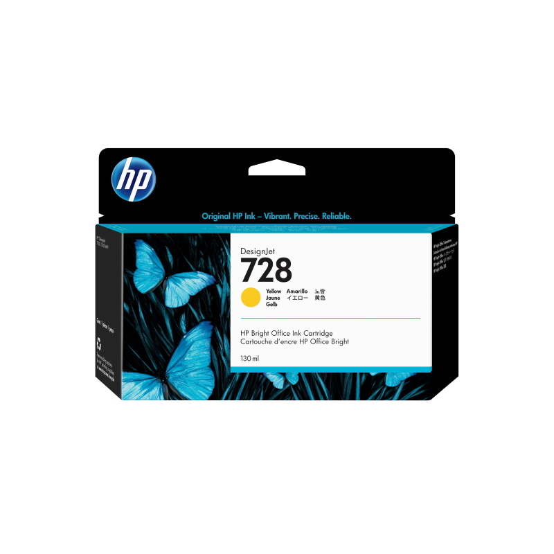 Hp cartuccia inchiostro giallo designjet 728, 130 ml