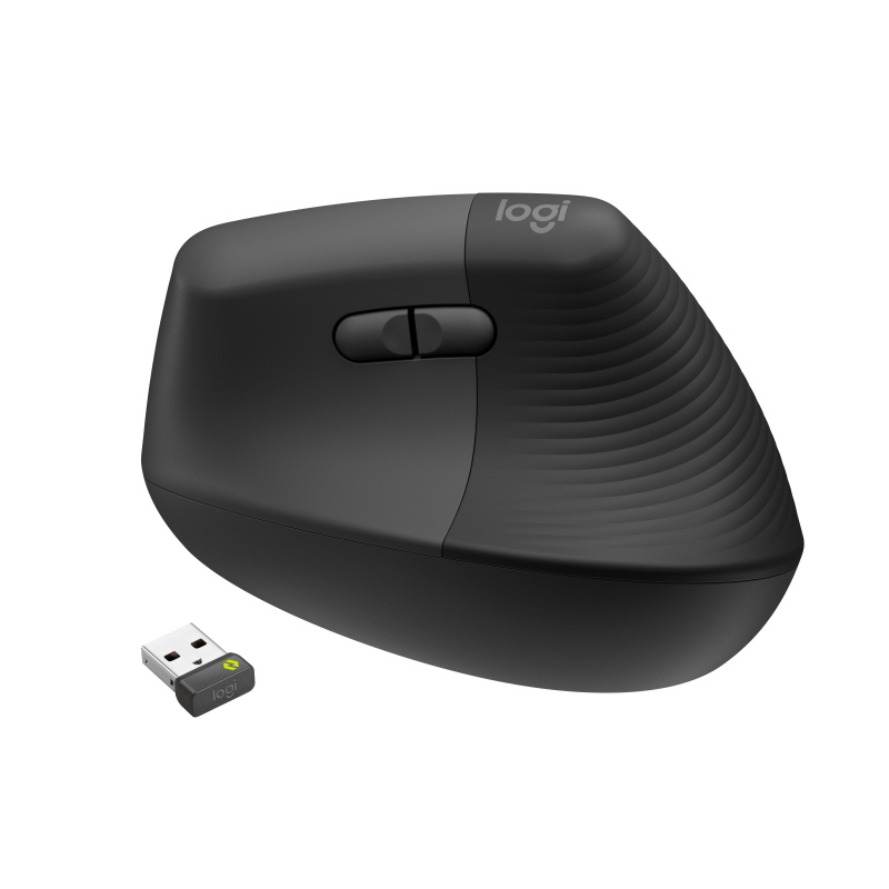 Mouse logitech wireless bluetooth ergonomico verticale lift for business graphite 910-006494