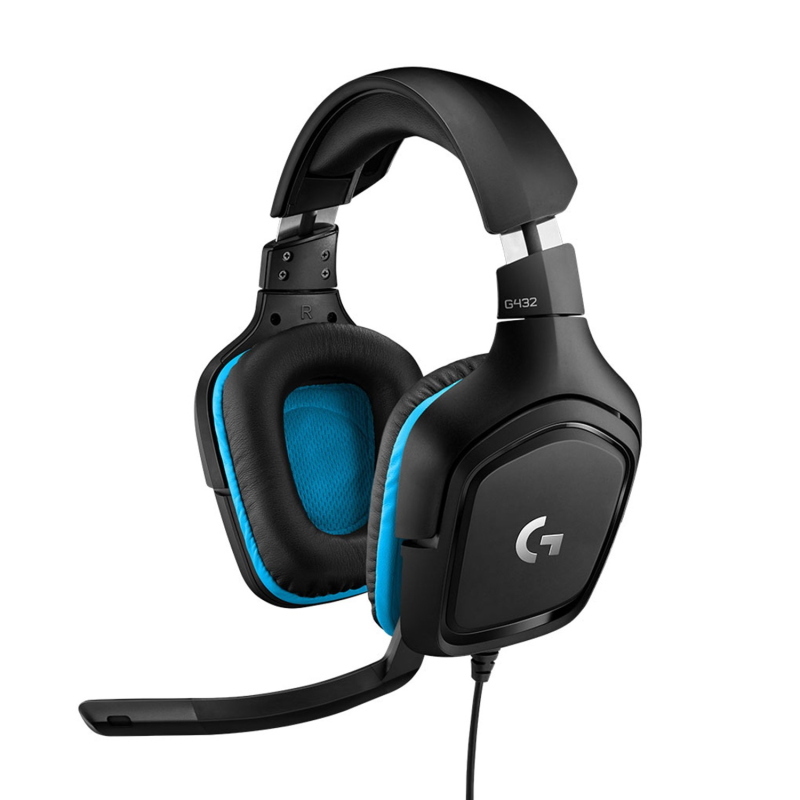 Logitech g432 cuffia con microfono per gaming con audio surround sound gaming headset 7.1 driver da 50 mm dts headphone:x 2.0 microfono flip-to-mute nero blu - Immagine 14