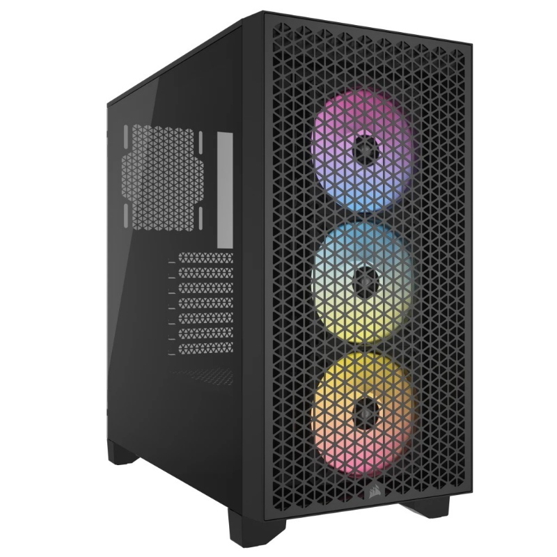 Corsair 3000d rgb airflow case per pc mid-tower vetro temperato- 3 ventole ar120 rgb - supporto di gpu a tre slot - spazio per alloggiare fino a 8 ventole da 120 mm - design con flusso d`aria elevato minitx/matx/atx nero - Immagine 7
