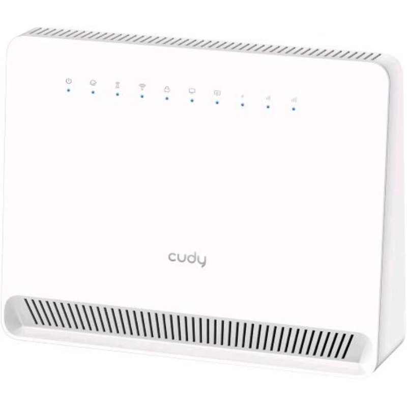 Cudy lt500e 4g modem router 4g lte cat 4 con slot per scheda sim, ac1200 wi-fi dual band 2.4/5ghz openvpn, wireguard, ipsec, client vpn, antenne interne, mesh bianco