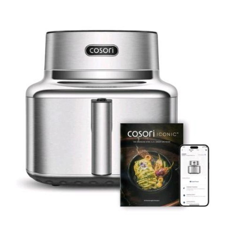 Cosori se601s friggitrice ad aria 6.2 lt 1725w 6 fuzioni in 1 camera di cottura priva di pfas display led touch inox
