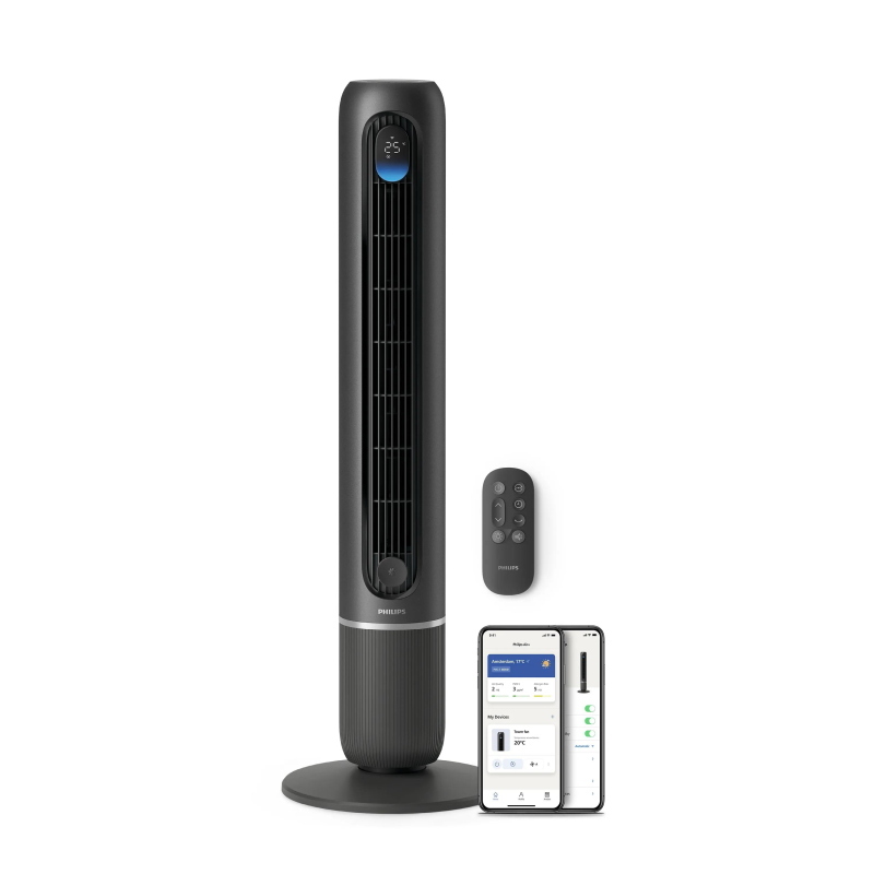 Philips ped ventilatore tower fan 7000 series telecomando aromaterapia app nero
