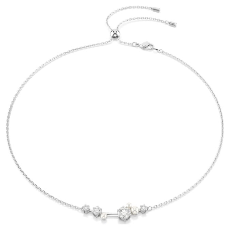 Swarovski 5705626 collana / set swarovski - collana bar white/rhs nuovo in scatola originale