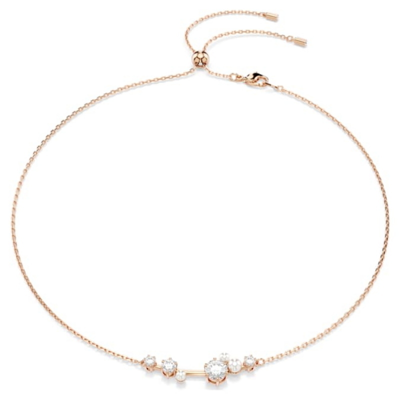 Swarovski 5729504 collana / set swarovski - collana bar white/ros nuovo in scatola originale