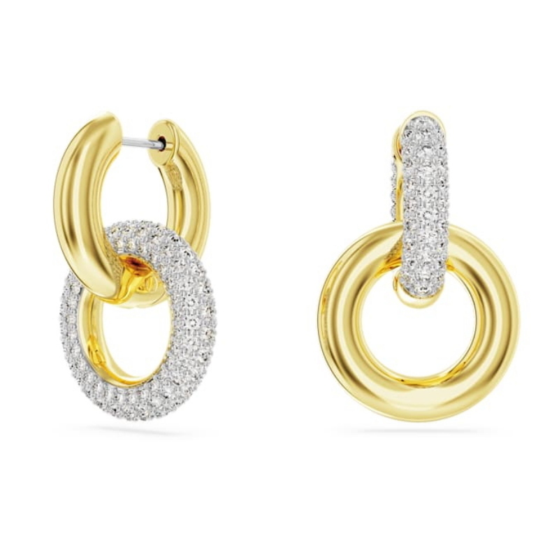Swarovski 5668818 swarovski fashion piece - dextera orecchino a buco hoop interlinke nuovo in scatola originale