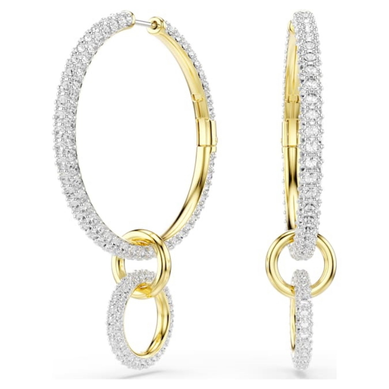Swarovski 5738201 swarovski fashion piece - dextera orecchino a buco hoop white/gos nuovo in scatola originale