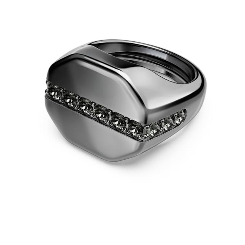 Swarovski 5732869 swarovski fashion piece - dextera signet gry/rus 55-60 nuovo in scatola originale