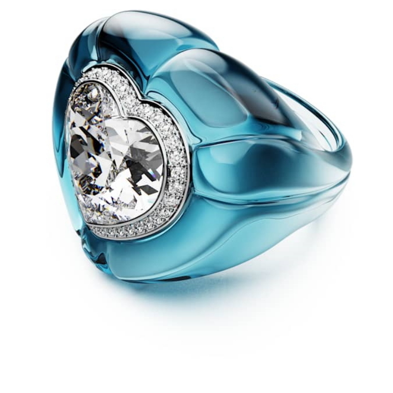 Swarovski 5709965 anello swarovski - anello blu/cry/rhs 55 nuovo in scatola originale