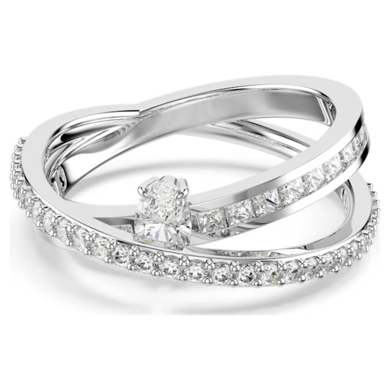 Swarovski 5691230 anello swarovski - anello 2 row white/rhs 58 nuovo in scatola originale