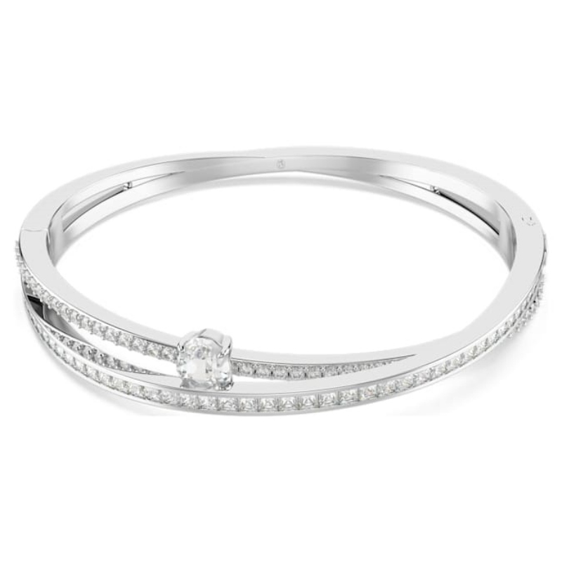 Swarovski 5691224 bracciale swarovski rigido / soft - bracciale rigido drop white/rh nuovo in scatola originale