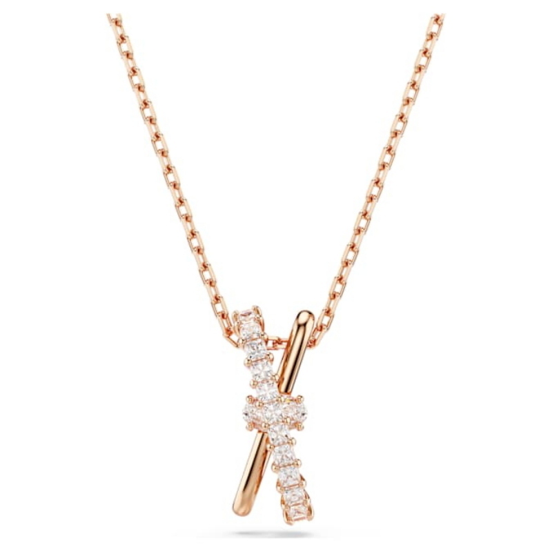 Swarovski 5689788 collana / set swarovski - pend 2 band white/ros nuovo in scatola originale