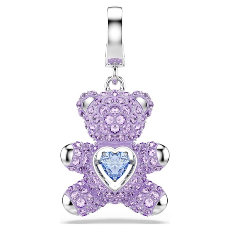 Swarovski 5745610 swarovski fashion piece - idyllia charm piccolo teddy viol nuovo in scatola originale