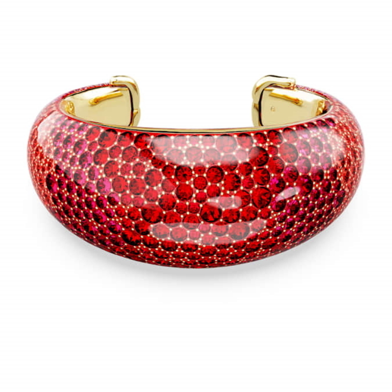 Swarovski 5751464 swarovski fashion piece - idyllia cuff red/gos m nuovo in scatola originale