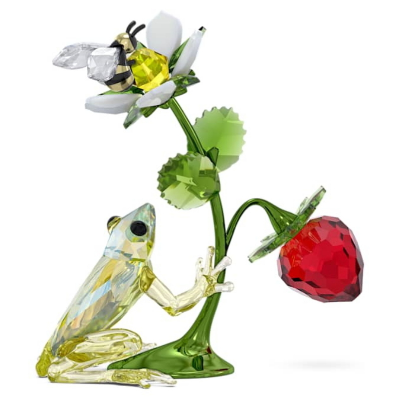 Swarovski 5667599 swarovski fashion piece - idyllia frog bee and strawberry nuovo in scatola originale