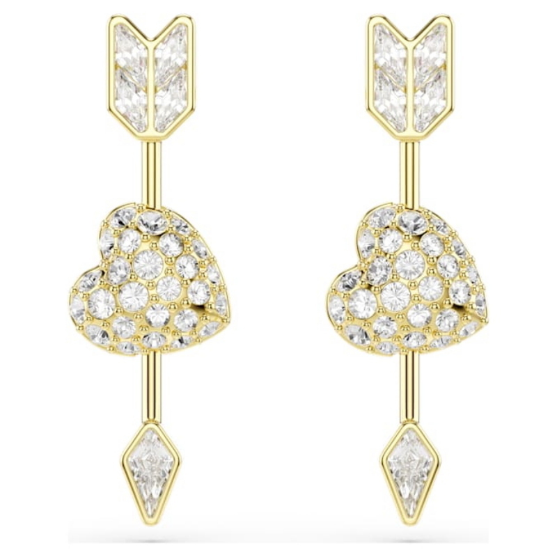 Swarovski 5737295 swarovski fashion piece - idyllia orecchino a buco arrow whi/gos nuovo in scatola originale