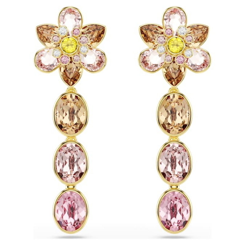 Swarovski 5732381 swarovski fashion piece - idyllia orecchino a buco oval mul/gos nuovo in scatola originale