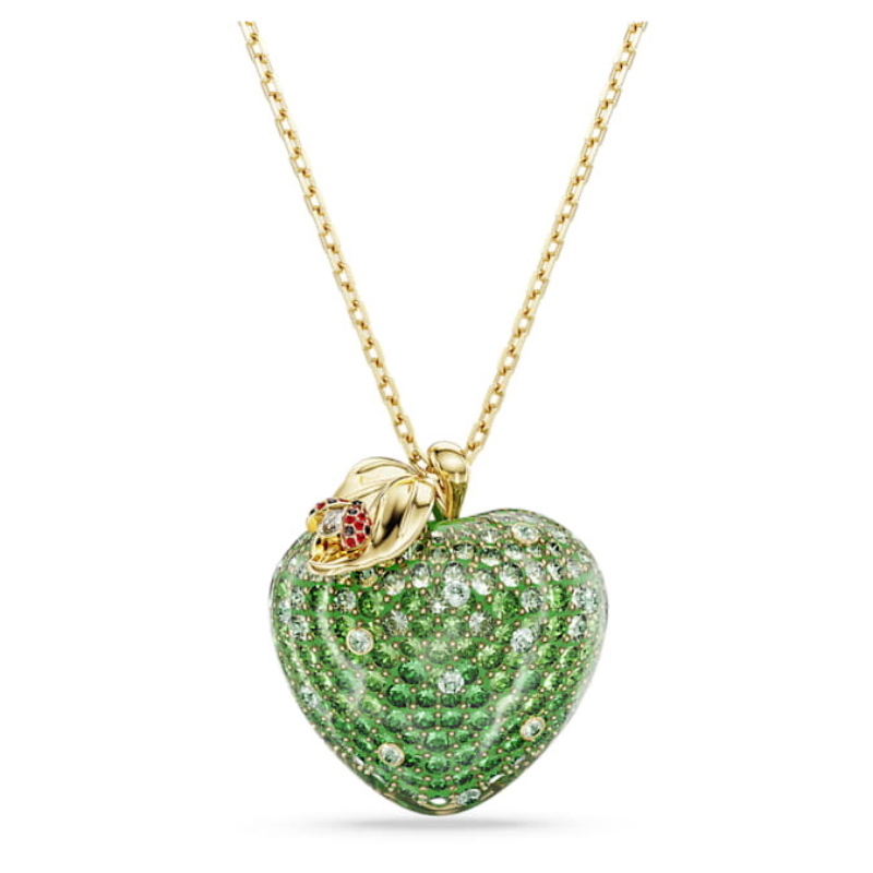 Swarovski 5742675 collana / set swarovski - pend apple heart gre/gos nuovo in scatola originale