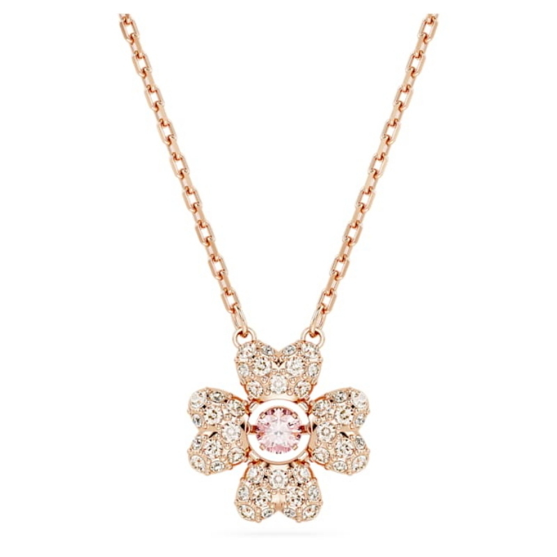 Swarovski 5674211 collana / set swarovski - pend cz clover silk/ros nuovo in scatola originale