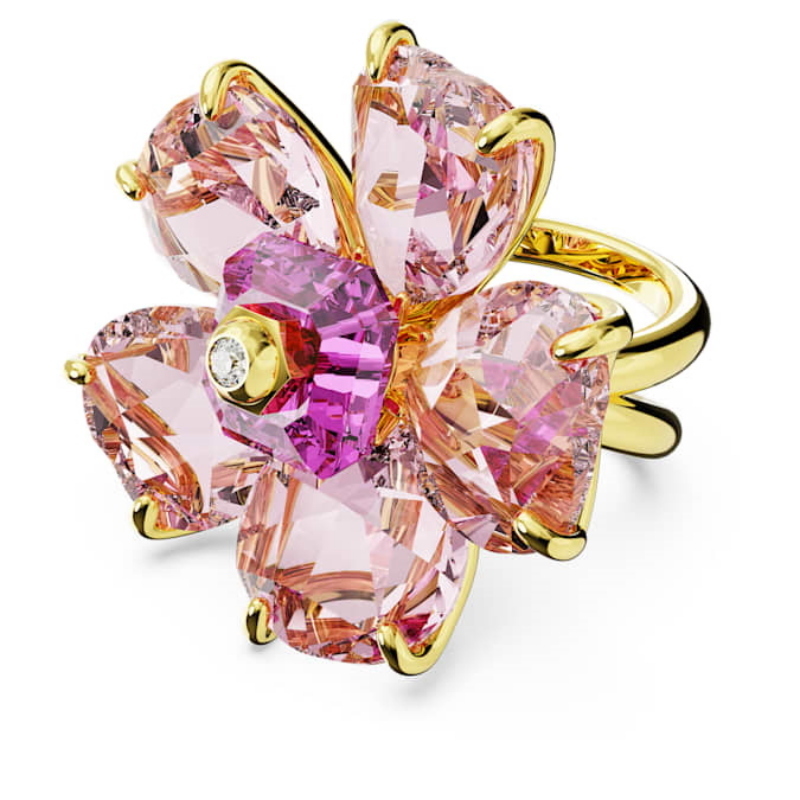 Swarovski 5657281 anello swarovski - ring double shank pink/gos 58 nuovo in scatola originale