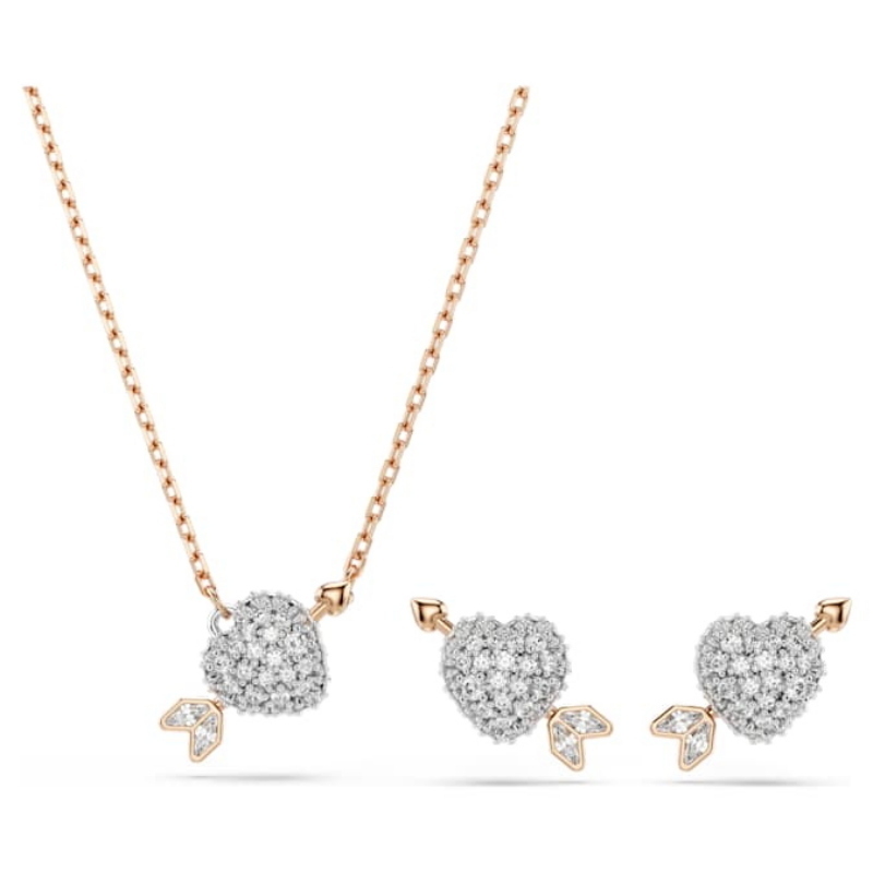 Swarovski 5745580 collana / set swarovski - set white/ros nuovo in scatola originale