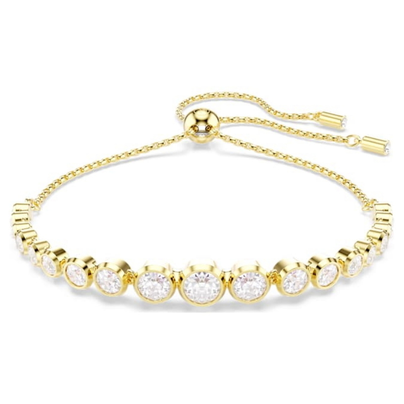 Swarovski 5705450 bracciale swarovski rigido / soft - bracciale round cry/gos m nuovo in scatola originale