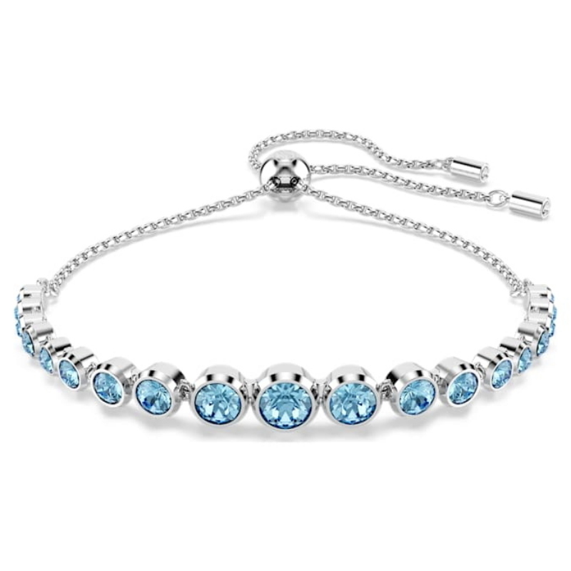 Swarovski 5719282 bracciale swarovski rigido / soft - bracelet aqblu/rhs m nuovo in scatola originale