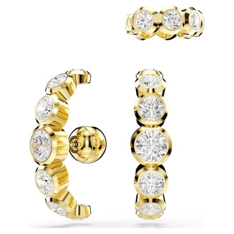Swarovski 5711482 collana / set swarovski - orecchino a buco set earcuff white nuovo in scatola originale