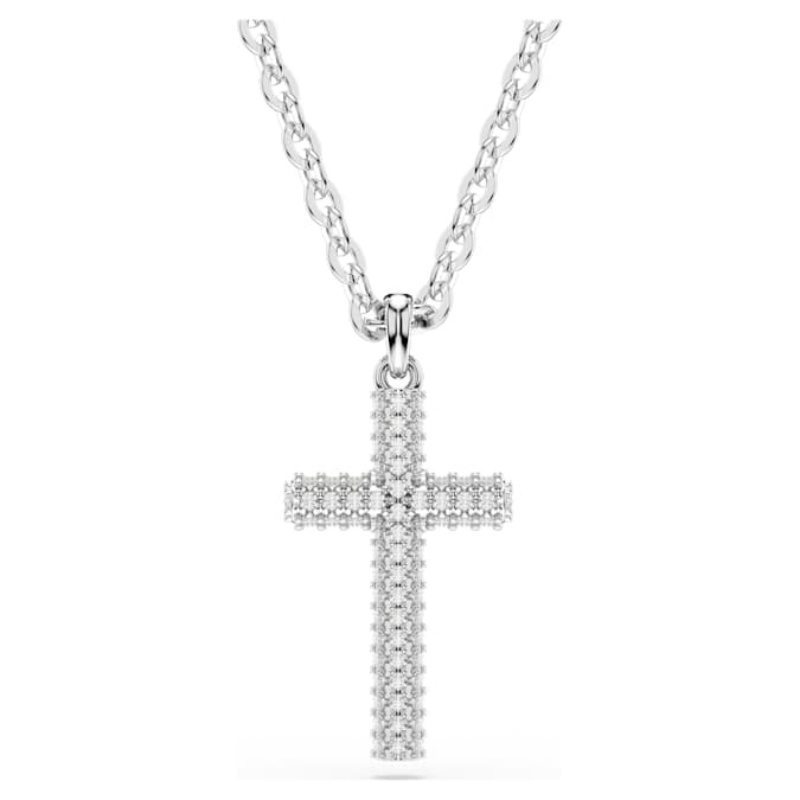 Swarovski 5675577 collana / set swarovski - pend cross_full pave whi/rhs nuovo in scatola originale