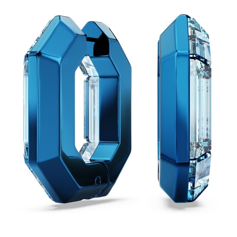 Swarovski 5696038 swarovski fashion piece - lucent orecchino a buco mn hoop blu/alu nuovo in scatola originale