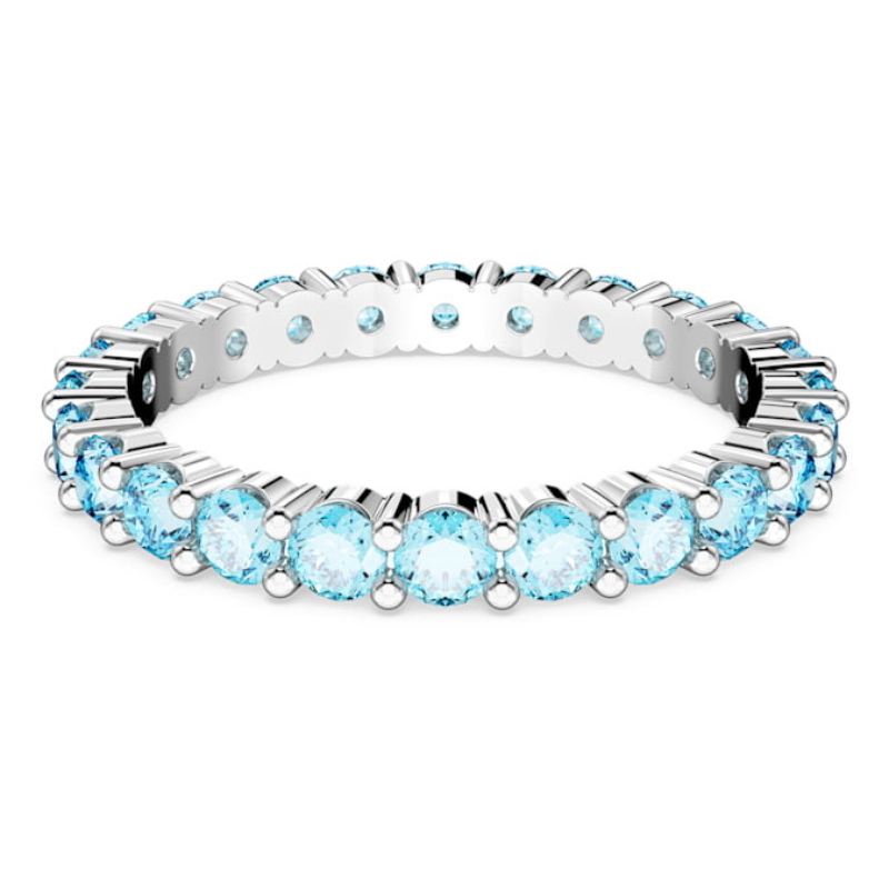 Swarovski 5664428 anello swarovski - anello aqua blu/rhs 62 nuovo in scatola originale