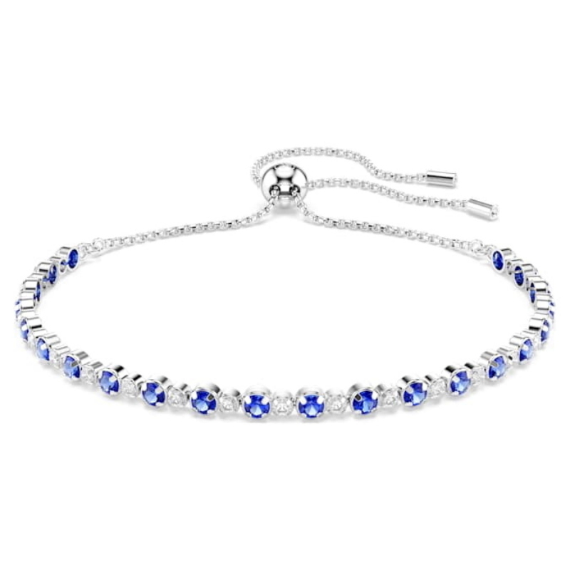 Swarovski 5725854 bracciale swarovski rigido / soft - bracciale blu/rhs m nuovo in scatola originale