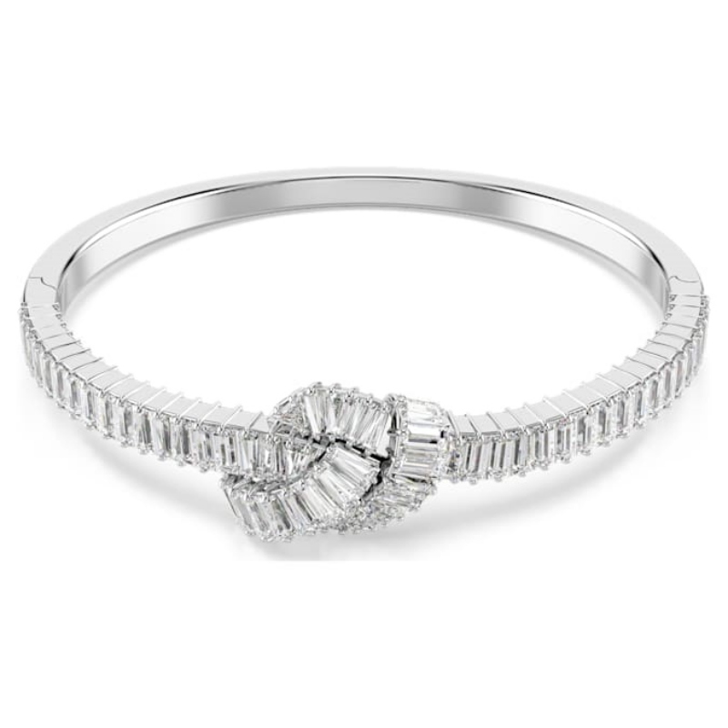 Swarovski 5727120 bracciale swarovski rigido / soft - bracciale rigido knot whi/rhs m nuovo in scatola originale