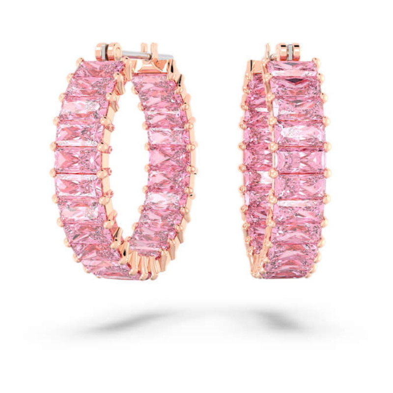 Swarovski 5657726 swarovski fashion piece - matrix orecchino a buco hoop pin/ros nuovo in scatola originale