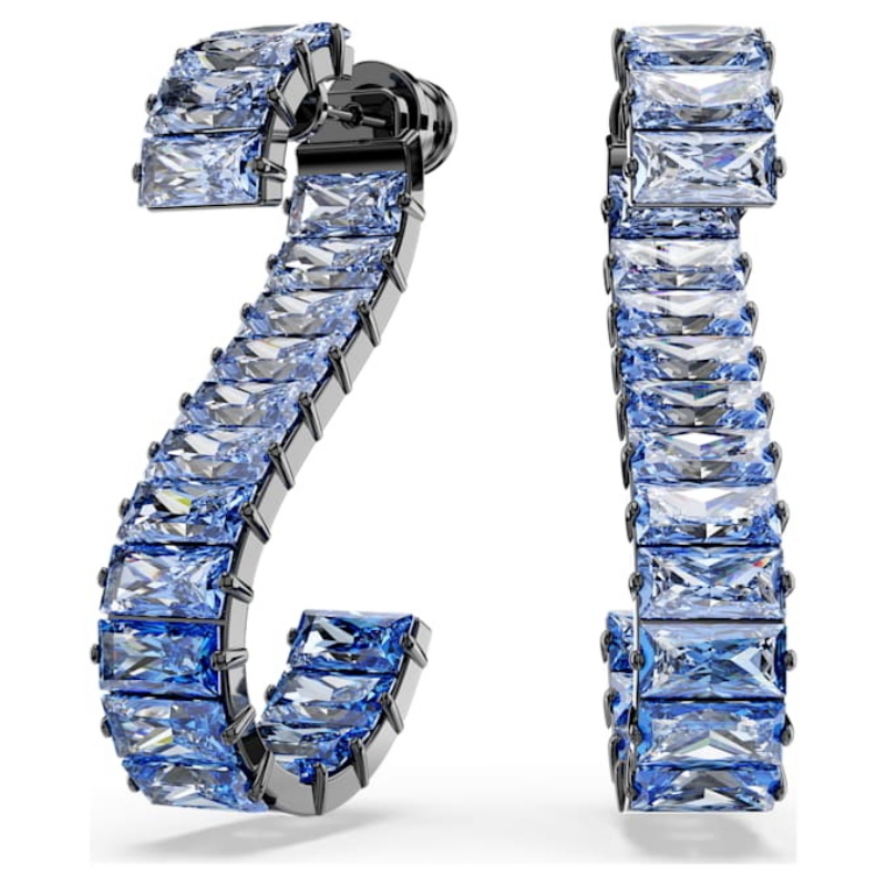 Swarovski 5705780 swarovski fashion piece - matrix orecchino a buco s blu/bru nuovo in scatola originale