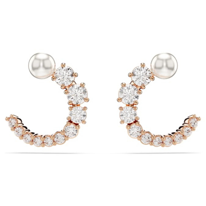 Swarovski 5692264 swarovski fashion piece - matrix orecchino a buco stud white/ros nuovo in scatola originale
