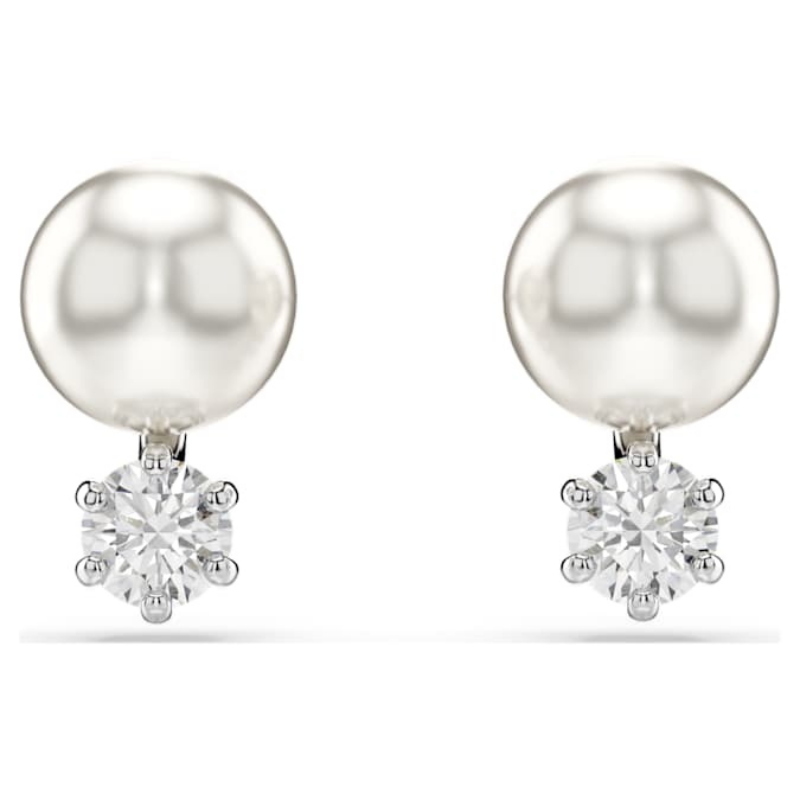 Swarovski 5694225 swarovski fashion piece - matrix orecchino a buco studs white/rhs nuovo in scatola originale