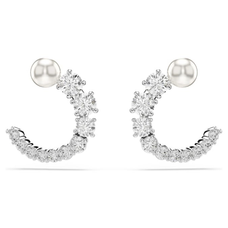 Swarovski 5692260 swarovski fashion piece - matrix pe stud circle white/rhs nuovo in scatola originale