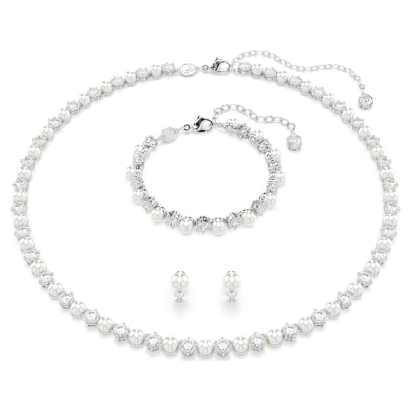 Swarovski 5742040 collana / set swarovski - set white/rhs nuovo in scatola originale