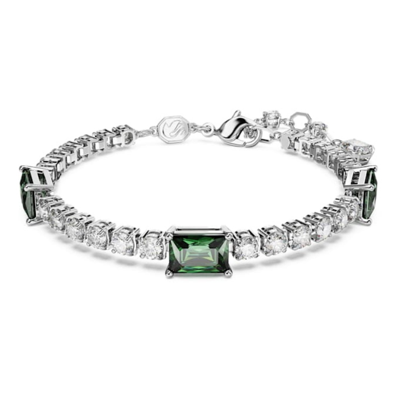 Swarovski 5666422 swarovski fashion piece - matrix tb green stones gre/rhs m nuovo in scatola originale