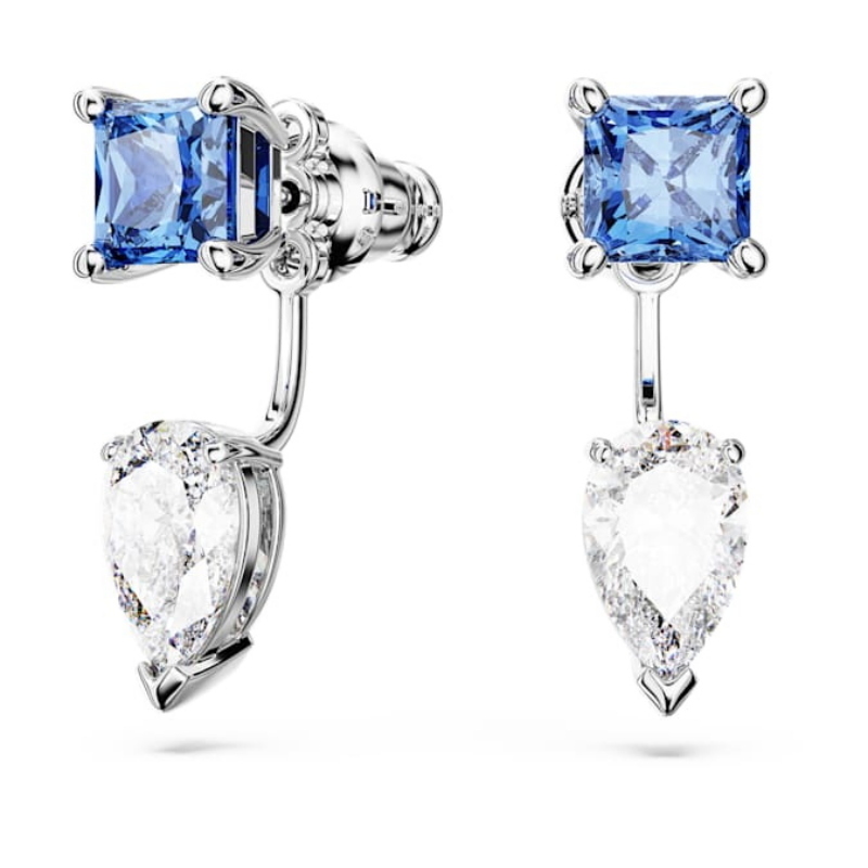 Swarovski 5665767 swarovski fashion piece - mesmera orecchino a buco jckt blu/rhs nuovo in scatola originale