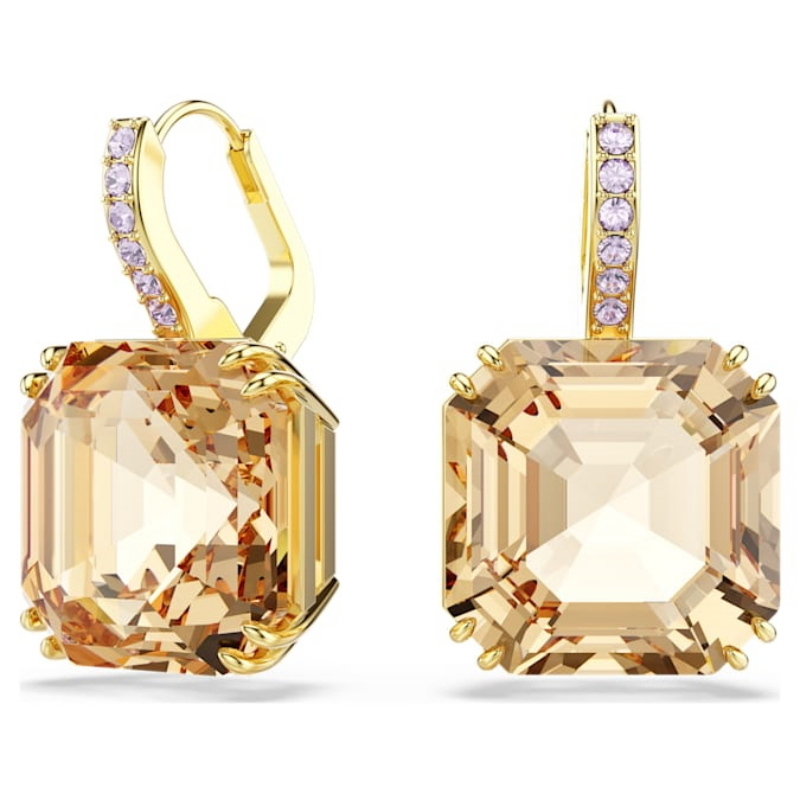 Swarovski 5725744 swarovski fashion piece - millenia orecchino a buco square lcto/go nuovo in scatola originale