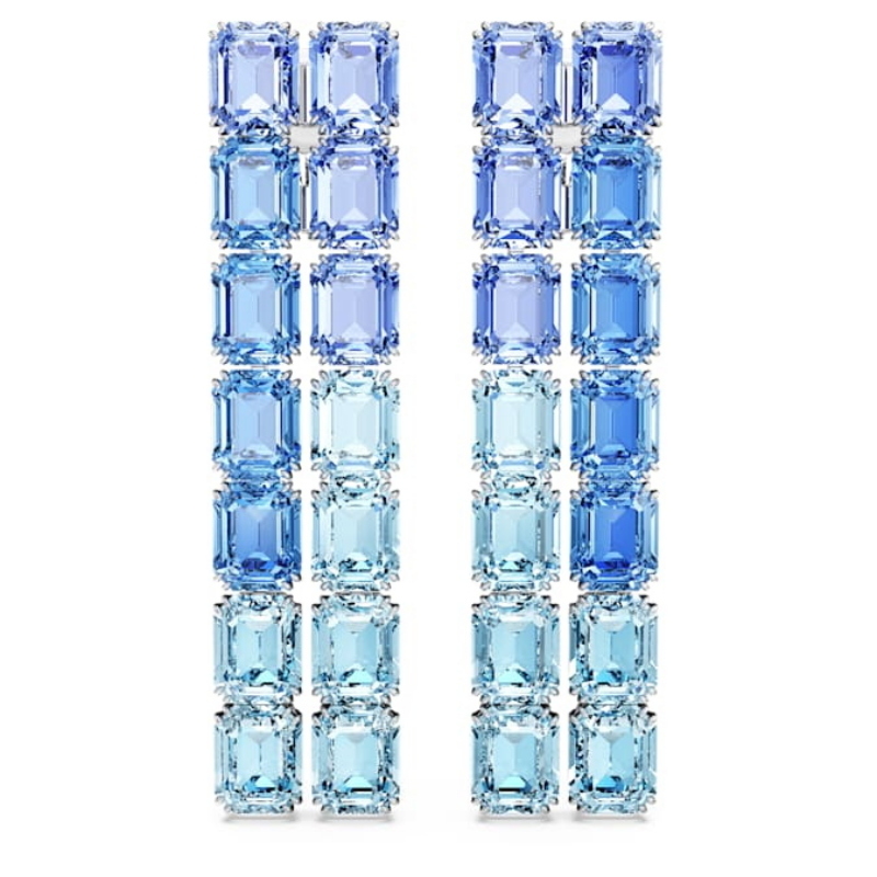 Swarovski 5696517 swarovski fashion piece - millenia orecchino a clip l blu/rhs nuovo in scatola originale