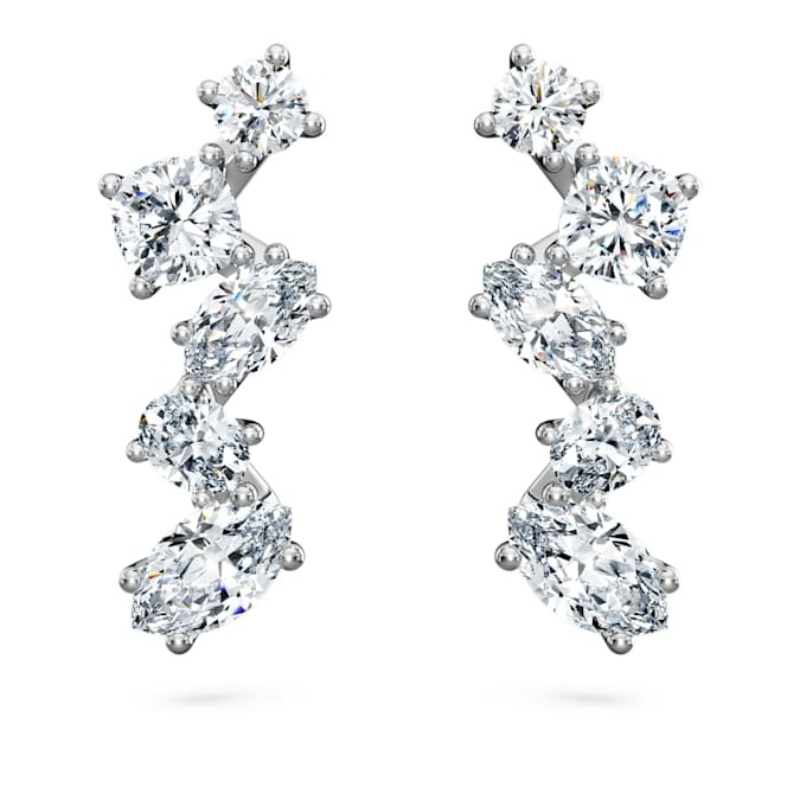 Swarovski 5688875 swarovski fashion piece - scd orecchino a buco mixed 18k 1.25ct wg nuovo in scatola originale
