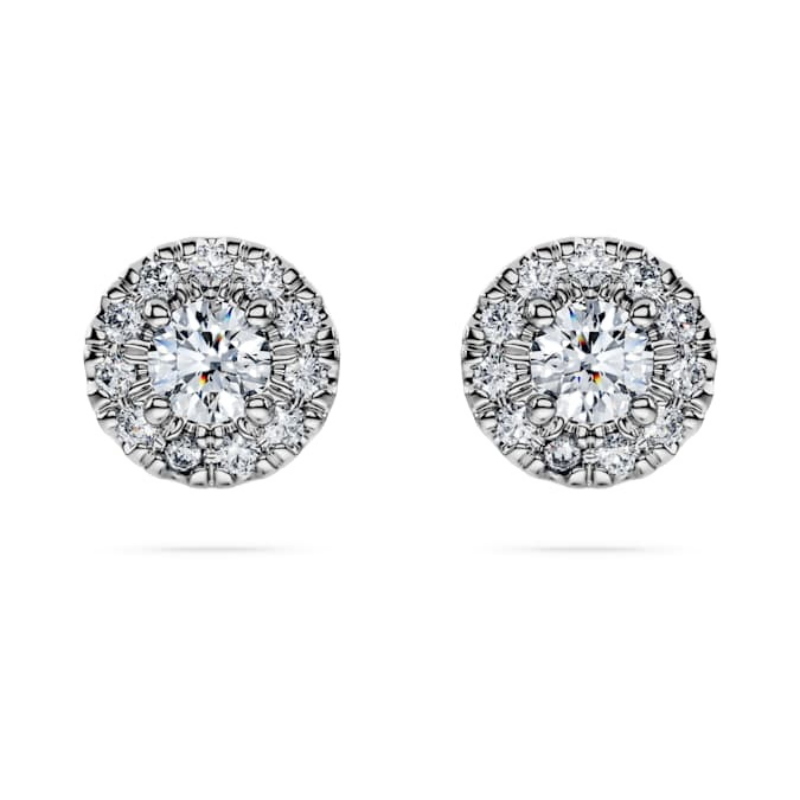 Swarovski 5697108 swarovski fashion piece - scd orecchino a buco round 0.45ct ag925 nuovo in scatola originale
