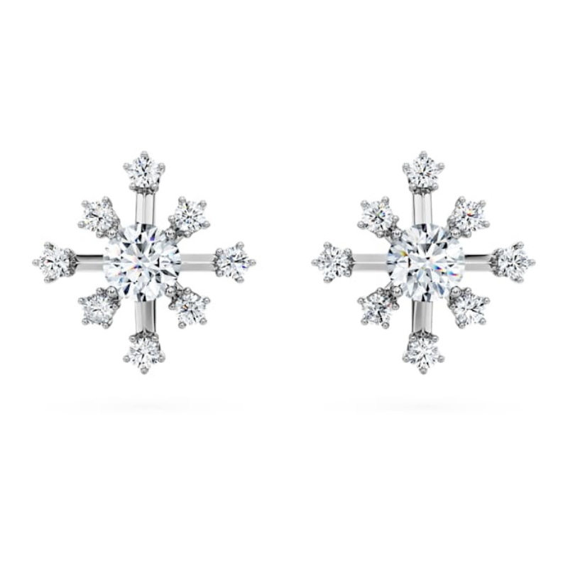 Swarovski 5688876 swarovski fashion piece - scd orecchino a buco round 18k 0.5ct wg1 nuovo in scatola originale